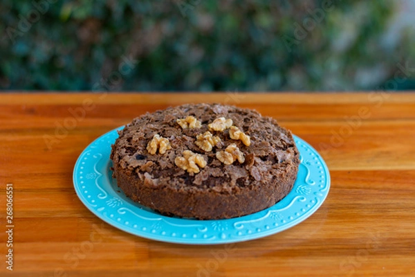 Obraz brownie de nueces con horizonte alto