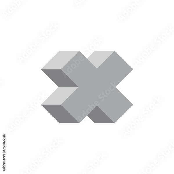 Obraz 3d gradient letter x logo decoration vector