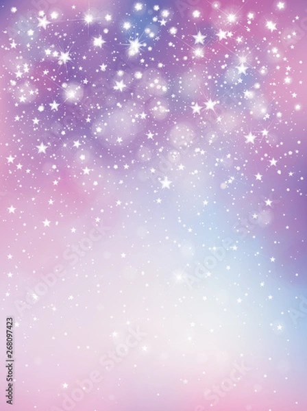 Obraz Vector violet, sparkling background with lights and stars.