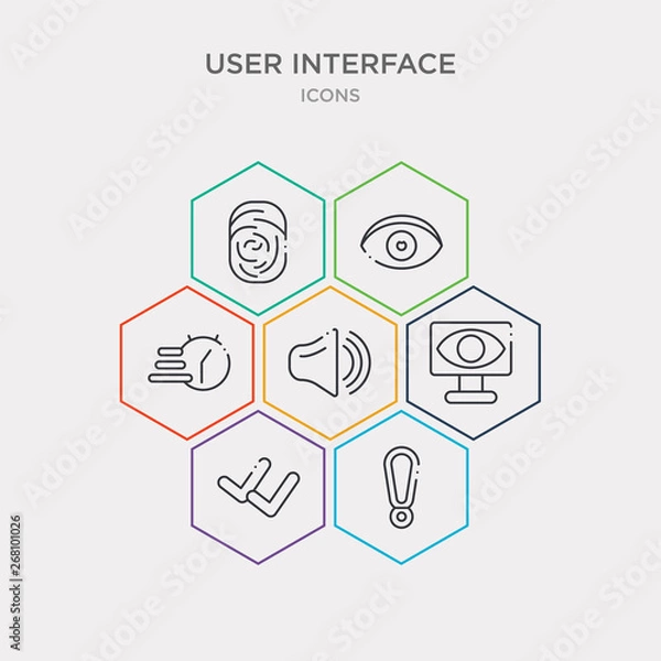 Fototapeta simple set of exclamation button, double checking, vigilance, high volume icons, contains such as icons express, look, finger prints and more. 64x64 pixel perfect. infographics vector