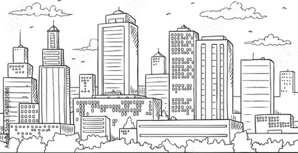 Obraz Big City Skyline Drawing