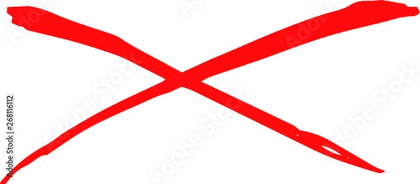 Fototapeta Red Horizontal cross mark 