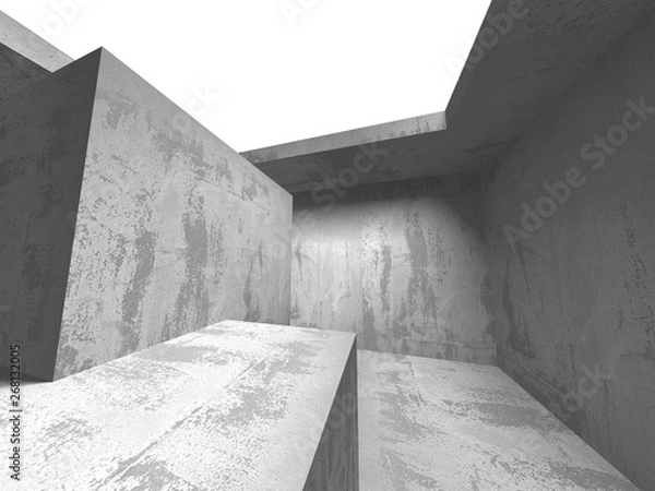 Obraz Dark concrete empty room. Modern architecture design