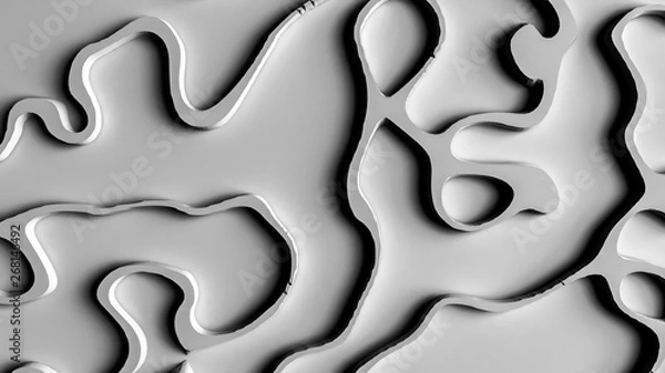 Obraz Beautiful white relief texture background. 3d illustration, 3d rendering.