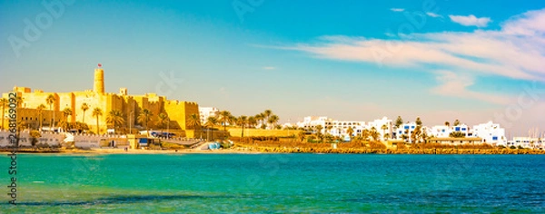 Obraz Monastir in Tunisia is an ancient city and popular tourist destination on the Mediterranean Sea.