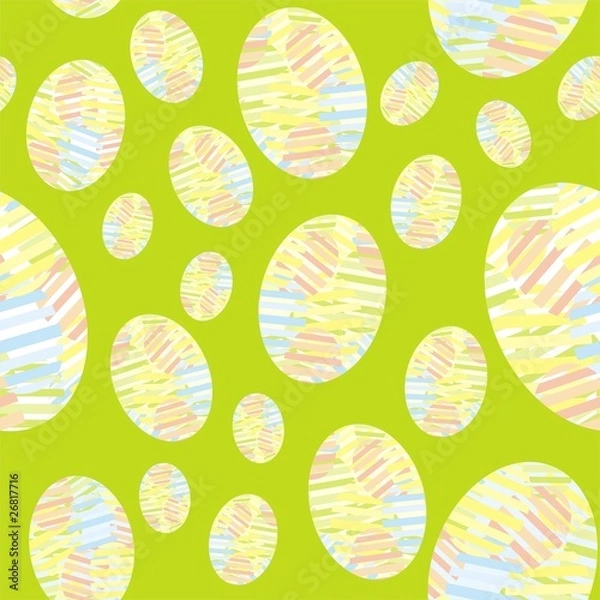 Fototapeta Seamless easter pattern on green background