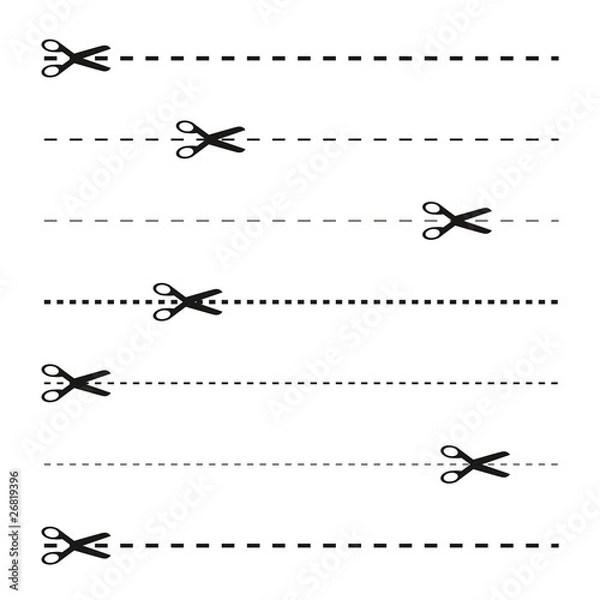 Fototapeta Nożyczki, kropkowane