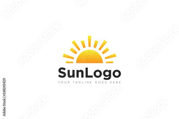 Obraz sun logo and icon vector illustration design template