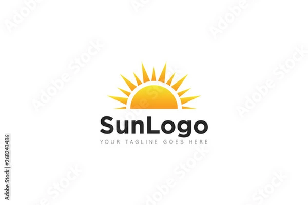 Obraz słońce logo i ikona wektor ilustracja szablon projektu