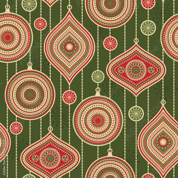 Fototapeta Seamless pattern with balls and stars