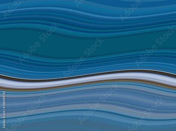 Fototapeta teal blue, pastel blue and slate gray colored abstract waves background can be used for graphic illustration, wallpaper, presentation or texture