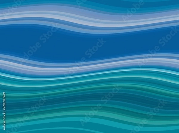 Fototapeta abstract teal, cadet blue and steel blue color ocean waves background. can be used for wallpaper, presentation, graphic illustration or texture