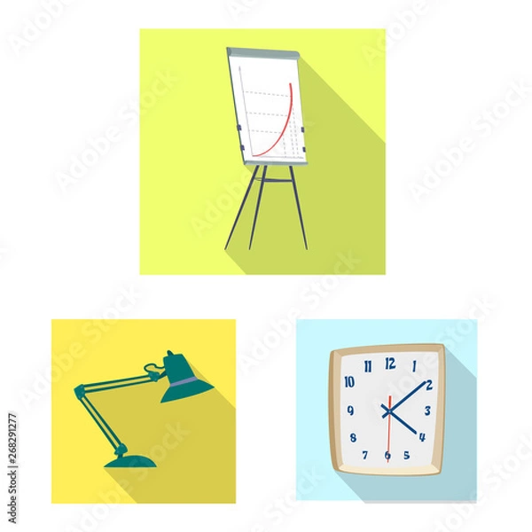 Fototapeta Vector design of furniture and work logo. Collection of furniture and home vector icon for stock.