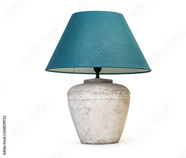 Obraz Rustic table lamp isolated on white background