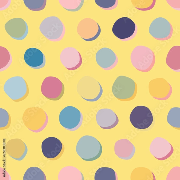 Fototapeta Seamless pattern with funny blobs. Colorful background for kids.