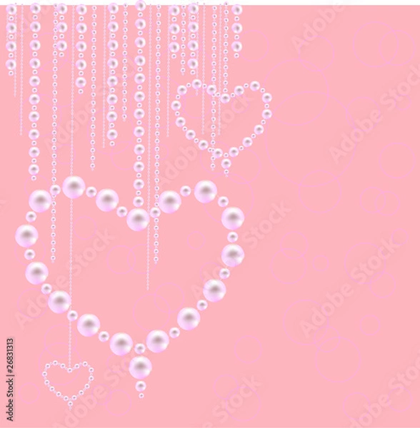 Obraz сердце из жемчуга