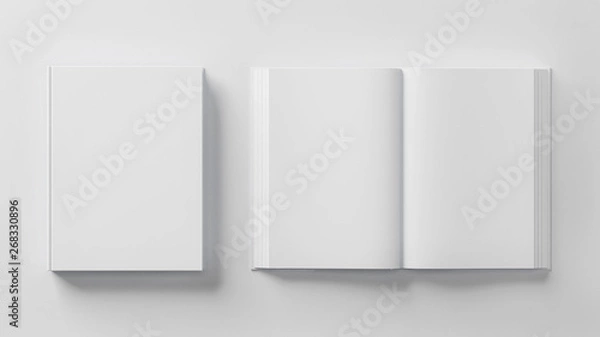Fototapeta Blank book template for presentation. Two books. 3D rendering.