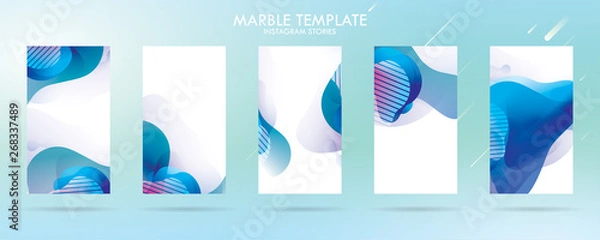 Obraz instagram story with wave liquid and gradient splashes collection for , can use for sale banner background, photo, summer sale , website, mobile app, poster, flyer, coupon, gift card - Vector