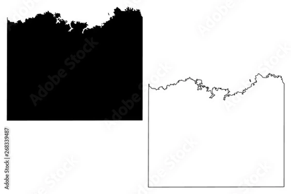 Fototapeta Cass County, Texas (Counties in Texas, United States of America,USA, U.S., US) map vector illustration, scribble sketch Cass map