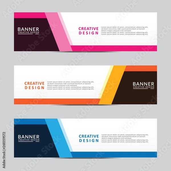 Fototapeta Vector abstract geometric design banner web template. Modern design. Vector illustration