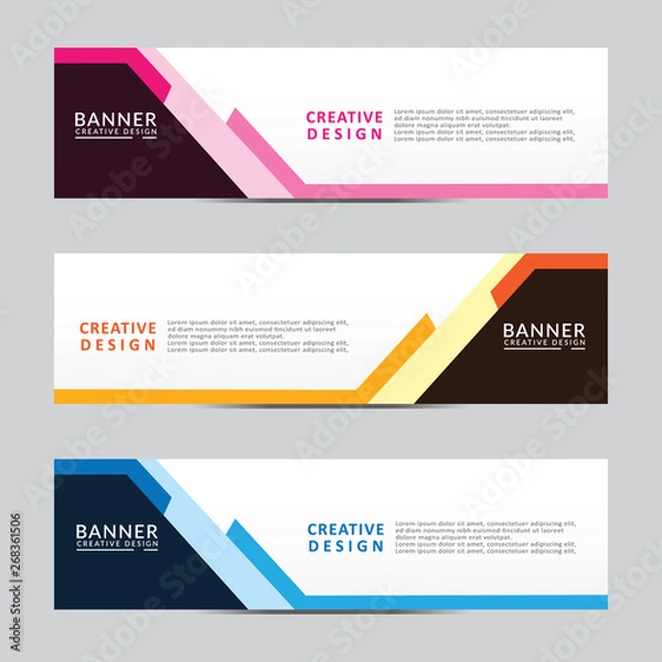 Fototapeta Vector abstract geometric design banner web template. Modern design. Vector illustration