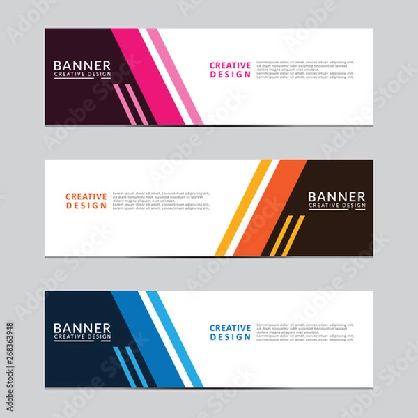 Fototapeta Vector abstract geometric design banner web template. Modern design. Vector illustration
