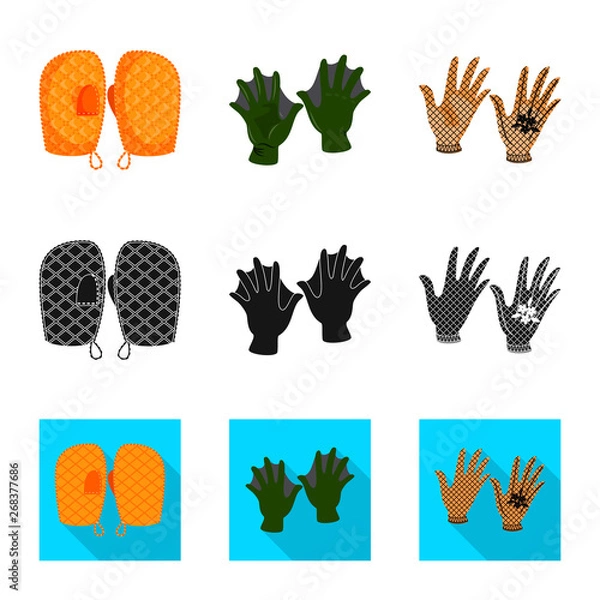 Fototapeta Vector design of silhouette and safety symbol. Set of silhouette and comfort vector icon for stock.