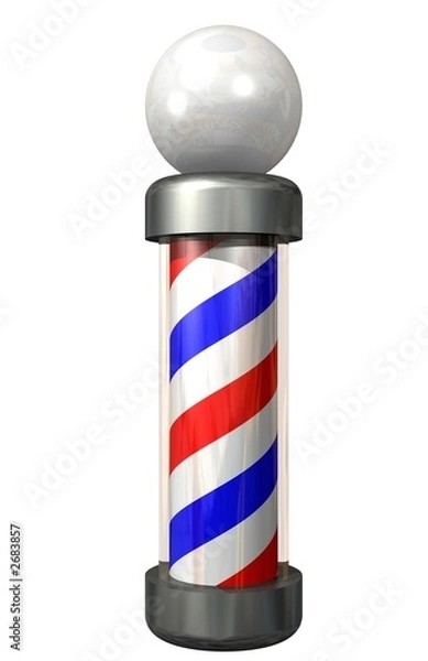 Obraz barber pole on white