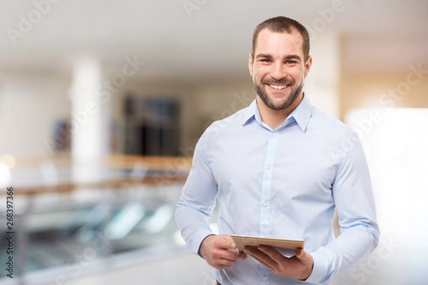 Obraz Professional business man in the business center with tablet computer