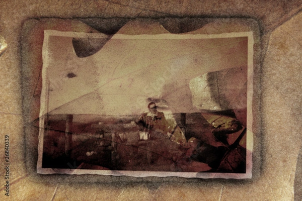 Obraz Altes Foto auf altem Papier