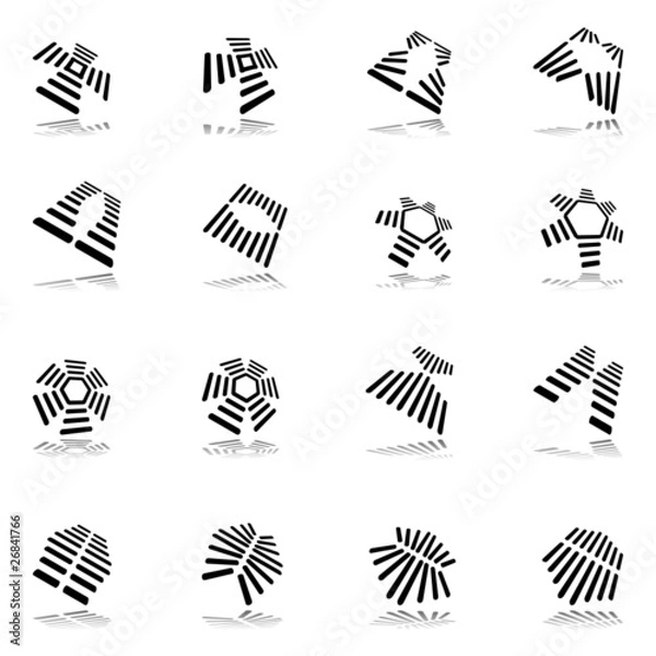 Obraz Design elements set. 16 abstract graphic icons.