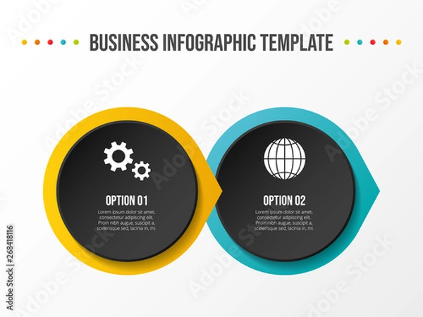 Fototapeta Design of a company timeline with business icons - infographic template. Vector