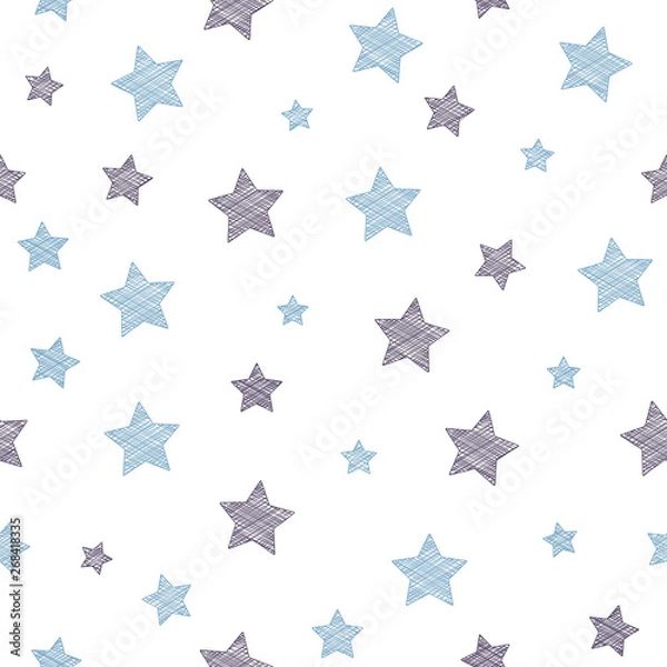 Fototapeta Background with hand drawn stars. Vector.