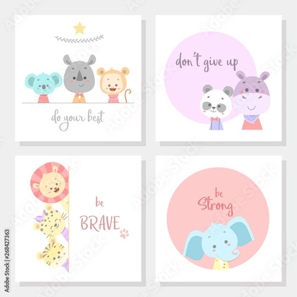 Fototapeta cute animal line art vector illustration