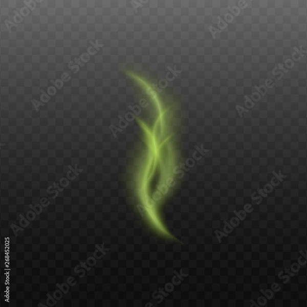 Fototapeta Toxic or magical steam or smoke 3d vector illustration isolated on transparent .