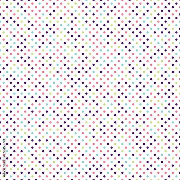 Fototapeta Multi-colored little polka dots seamless pattern background