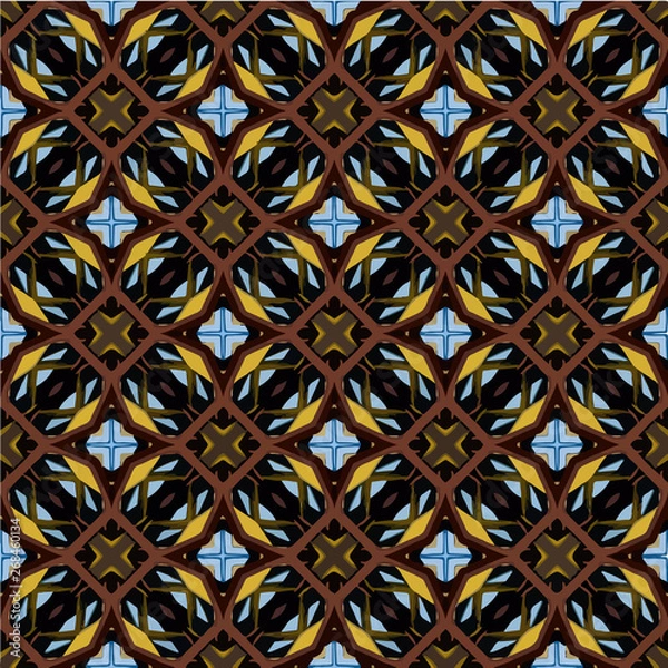 Fototapeta Unique geometric swatch. Perfect for wrapping paper, wallpaper, textile and surface design. Vector creative Ethnic Style seamless pattern.