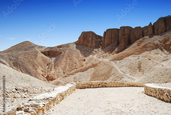 Fototapeta The valley of the kings in the desert at Thebes near Luxor, Egypt