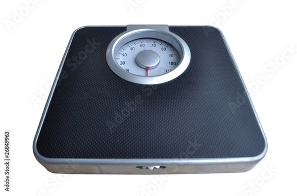 Obraz Bathroom weight scale on white background
