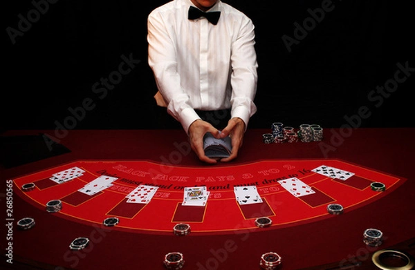 Obraz casino - black jack - shuffle