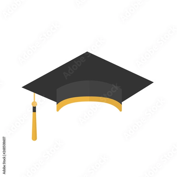 Obraz Graduation cap with tassel icon isolated on a white background