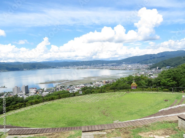 Obraz 夏の雲と湖