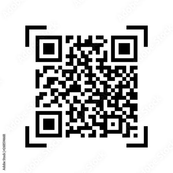 Obraz QR code. Sample qr code icon. Vector illustration isolated on white background