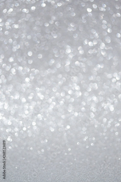 Fototapeta Srebrny brokat Bokeh