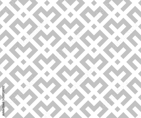 Fototapeta Abstract geometric pattern. A seamless vector background. White and grey ornament. Graphic modern pattern. Simple lattice graphic design.
