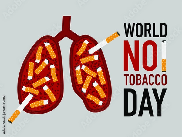 Obraz World on tobacco day. Lung is an ashtray.
