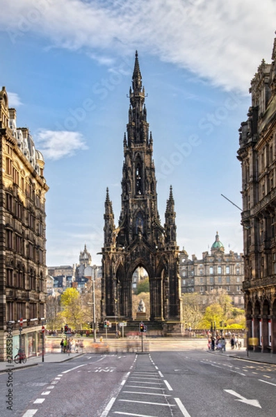 Fototapeta The Scott Monument in Edinburgh, Scotland