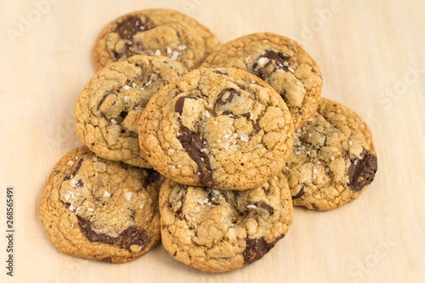 Fototapeta Brown butter and toffee chocolate chunk cookies