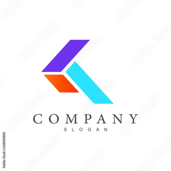 Fototapeta logo letter k, initial company logo letter k + k icon with a simple look 