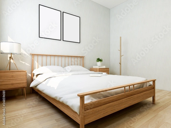 Fototapeta Clean, elegant and spacious bedroom at home